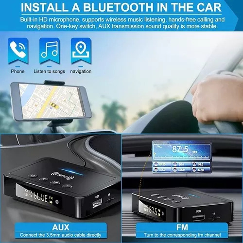 Receptor Transmissor De Áudio Nfc Usb Fm Bluetooth 5.0