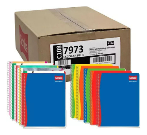 Cuadernos Libretas Scribe Profesional 100 Hojas 36 Piezas Color Cuadro Chico