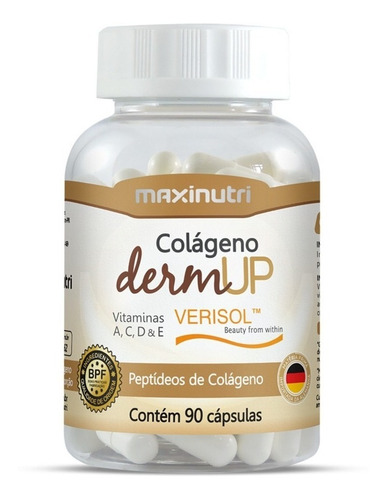 Imagem 1 de 3 de Colágeno Dermup Verisol® Maxinutri 750mg Com 90 Cápsulas