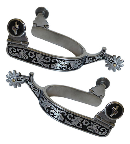 2 Uds., Espuelas Para Montar A Caballo, Botas Argent Negro
