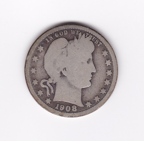 Ltc044: ¼  Dólar De Plata De 1908.