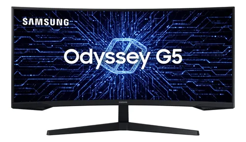 Monitor Gamer Curvo Samsung Odyssey 34" G5 165 Hz 1ms Ultrawide Preto