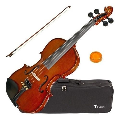 Violino Eagle Montado Em Ébano Ve144 + Estojo + Arco + Breu