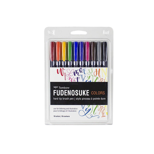 Tombow Fudenosuke - Set 10 Marcadores; Colors