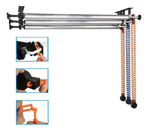 Suporte Parede Com Sistema Expan Para 4 Fundos Com Tubo