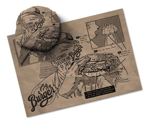 Hamburguesa genérica Kraft Rolled Paper Burger, 1000 unidades