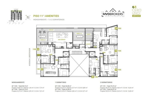 Imagen 15 de 21 de 01 Libertador | Venta Apartamento 2 Dormitorios A Estrenar Sobre Libertador | Aguada | Inversión Vivienda Promovida | Financiación | En Obra - Estrena 2022