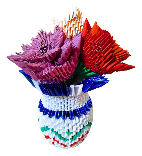Origami 3d, Florero Para Regalar Por Su Dia