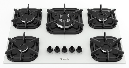 Fogão Cooktop 5 Bocas Mueller Tripla Chama Gás Branco 127/220V