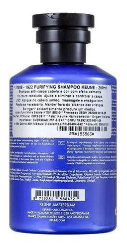 Imagem 2 de 2 de Keune 1922 By J. M. Keune Purifying Shampoo Anticaspa 250ml