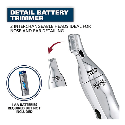 Kit Maquina Cortar Cabello Wahl Deluxe 29pz Trimmer Nasal Color Chrome