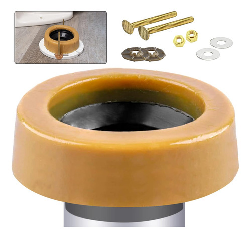 Kit De Anillo De Cera Inodoro Extra Grueso Brida Y Torn...