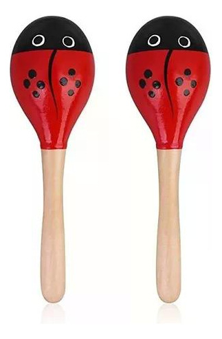 Duo De Percusion Maracas Y Huevito Shaker  Rojo Hamelin