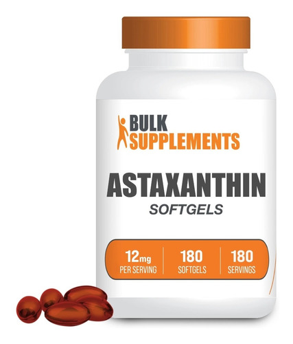 Bulk Supplements | Astaxantina | 12mg | 180 Cápsulas Blandas