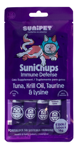 Snacks Para Gatos Sunichups Inmune Defense Sabor Atún