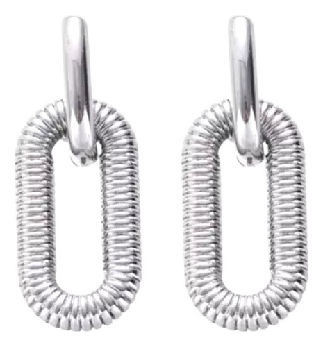 Aros Colgantes Trendy Adriana Bustillos Acero Y Oro