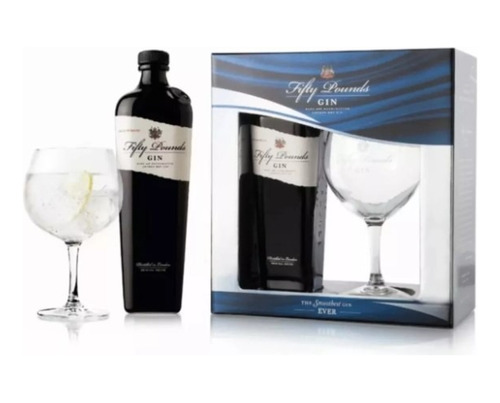 Gin Fifty Pounds London Dry 700cc + 1 Copa Con Estuche Box