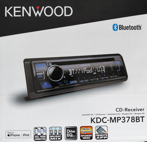 Kenwood Kdc-mp3 378bt 50 W X4 Com Controle Am Fm Usb