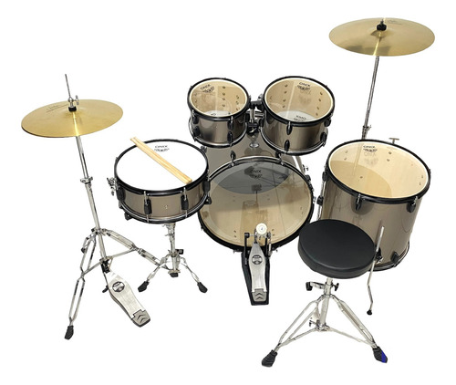 Bateria Nagano Completa Onix Rock Deep Silver Bumbo 22 Pol