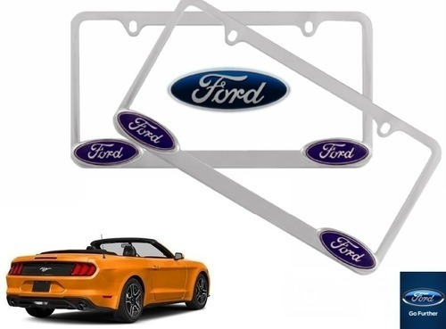 Par Porta Placas Ford Mustang Convertible 5.0 2018 Original