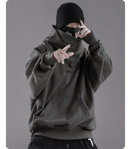B Emo Alt Techwear - Sudadera Con Capucha Y Cuello Alto Para