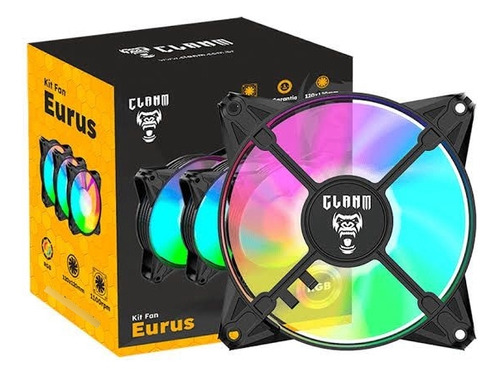 Kit 3 Fan Rgb Para Gabinete Led Azul