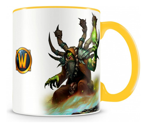 Caneca World Of Warcraft Guldan I Amarela