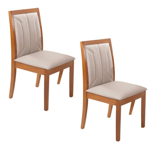 Conjunto 2 Cadeiras Estofadas Premium Espresso Móveis