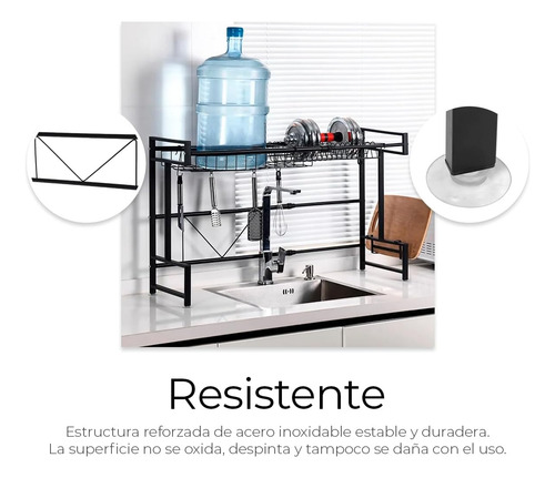 Escurridor De Trastes 2 Niveles Ajustable Acero Inoxidable