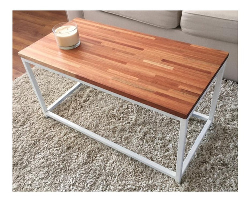 Mesa Ratona Estilo Industrial Hierro Y Madera Living Cafe