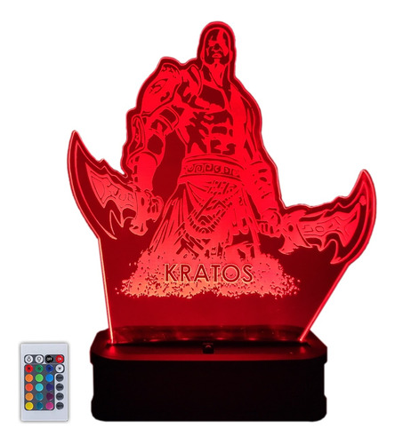 Lámpara Gamer Kratos God Of War Acrilico Led Rgb Multicolor