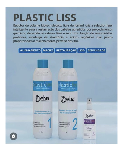 Shampoo Linha Plastic Liss Detra Passo 1 Pre Progressiva