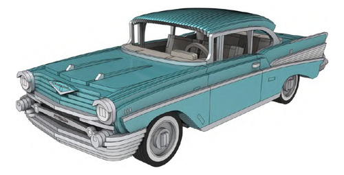 Diseño Para Corte Láser Carro - Chevrolet Bel Air 1957