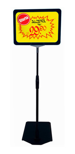 Pedestal Porta Cartaz Oferta A6 105x148mm Regulável - Preto