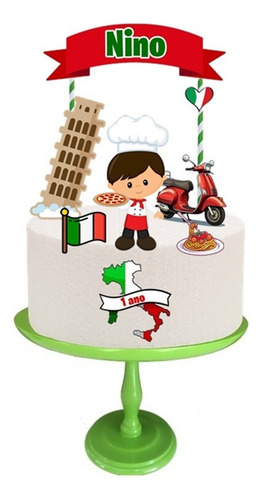Topper De Bolo Topo Enfeite Vários Temas Branco Italiano