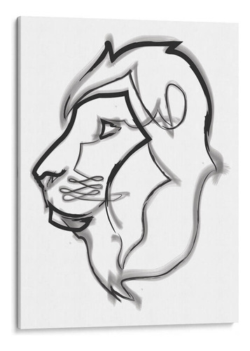 Canvas Lab Cuadro Boris The Lion 90x120, Grau Project