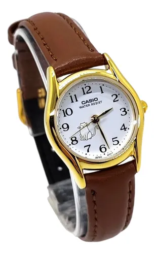 Reloj Casio Ltp1094 7b8 Mujer Correa Piel Marrón Full