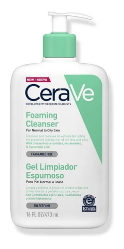 Cerave Gel Limpiador Espumoso Con Acido Hialurónico 473ml 