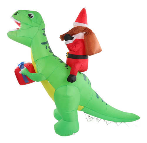 Decoración Inflable De Dinosaurio De Navidad, Linda Y Divert