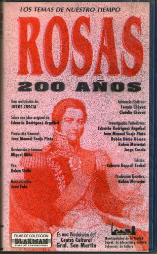 Vhs Rosas 200 Años. Jorge Coscia