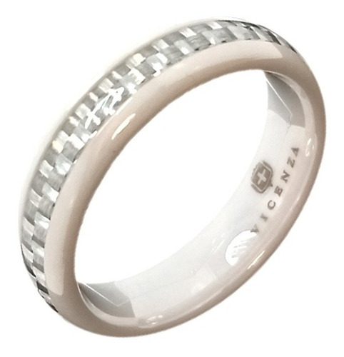 Anillo De Cerámica De Circonio - Modelo Carrara Silver