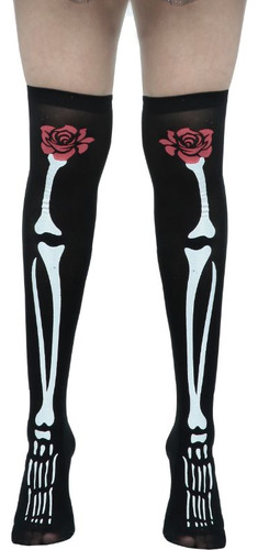 Disfraz Medias Catrina Esqueleto Huesuda Terror Halloween