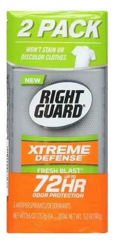 Right Guard Xtreme Desodorante Barra Antitranspirante 2pack Fragancia fresca