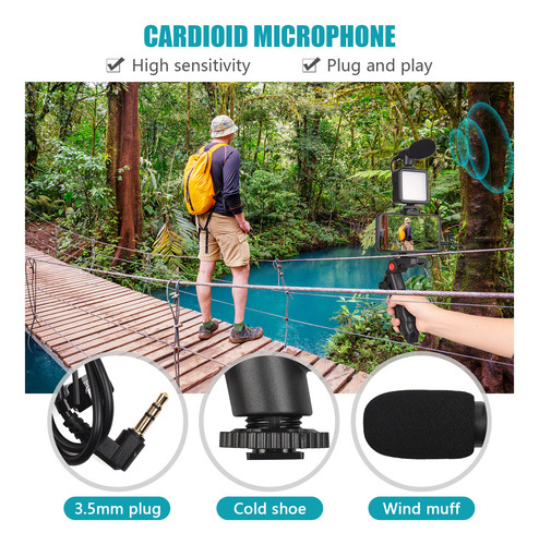 Sp Compatible Kit De Vlog Para Grabar Vídeos, Brillo, Luz