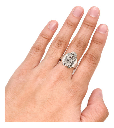 Anillo Escudo Equipo Fútbol Argentina Plata 925 B - Mediano Plata 925