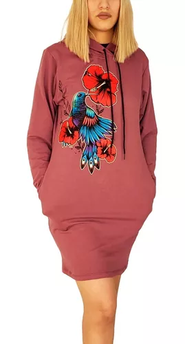 Sudadera Vestido Para Mujer Casual Con Capucha