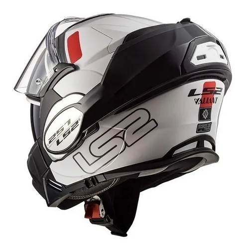 Casco para moto rebatible LS2 Valiant FF399 white y red prox talle L