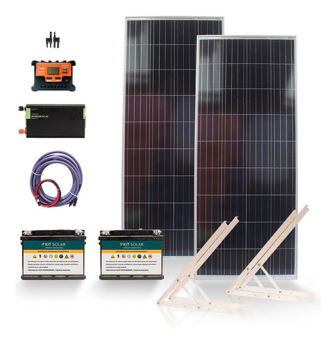 Kit Solar Completo Con 2 Paneles 160w Onda Pura Heladeras K5