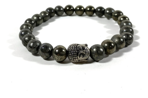 Pulsera Mala De Pirita Gris Metálico (8 Mm) De Agar Creation