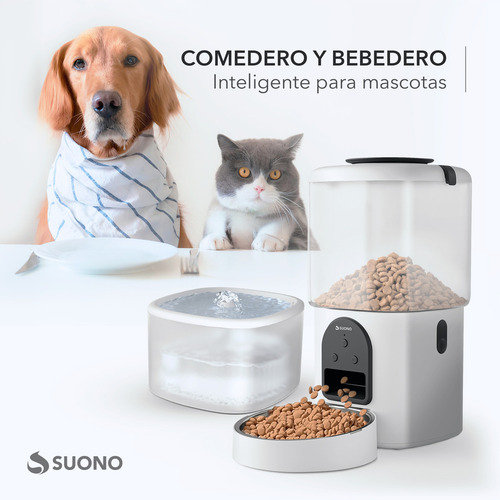 Comedero Y Bebedero Inteligente Suono Dispenser Para Mascotas Suono Automático Wifi Control A Través De App
